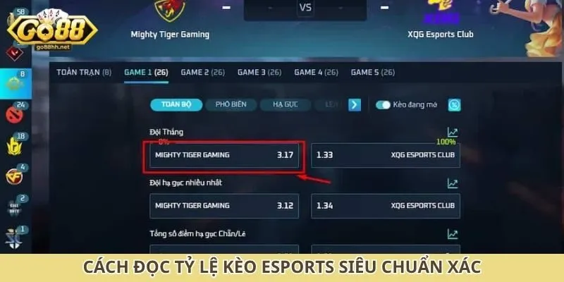 Cách đọc tỷ lệ kèo Esports siêu chuẩn xác