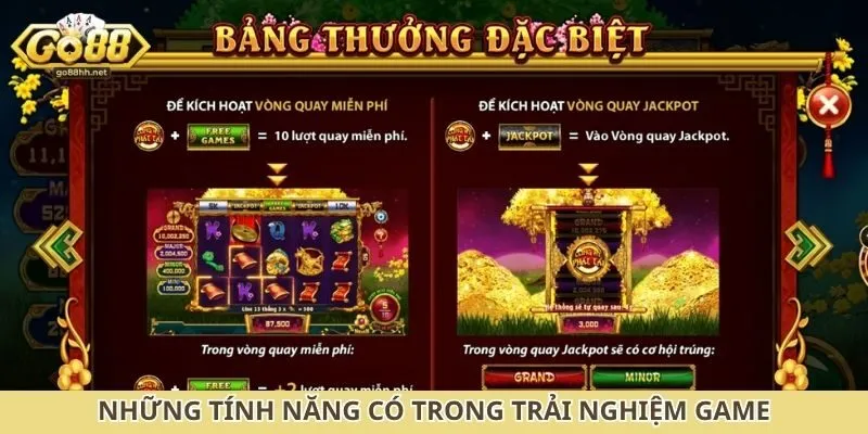 Những tính năng có trong trải nghiệm game
